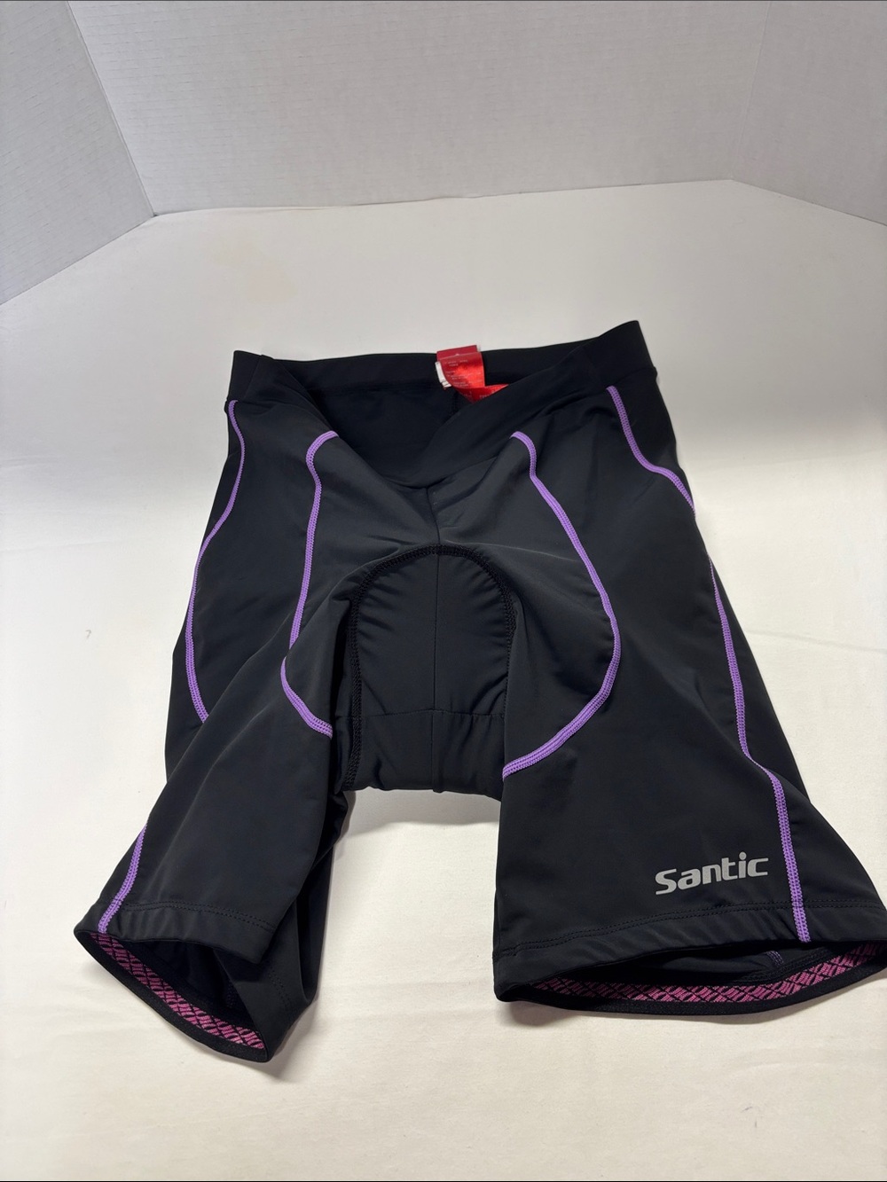 Santic Women’s Black Bike Shorts with Purple Trim